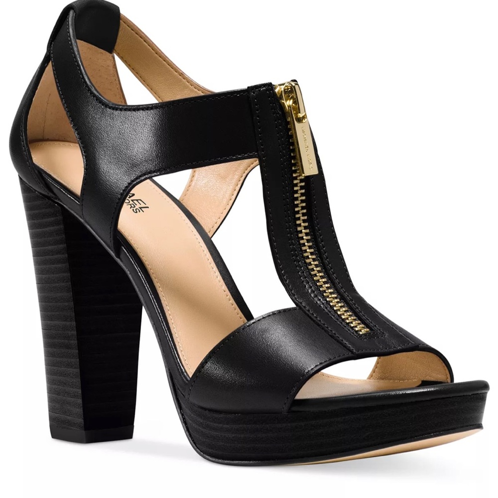 Sz 9 Michael Kors Berkley Heels black & gold